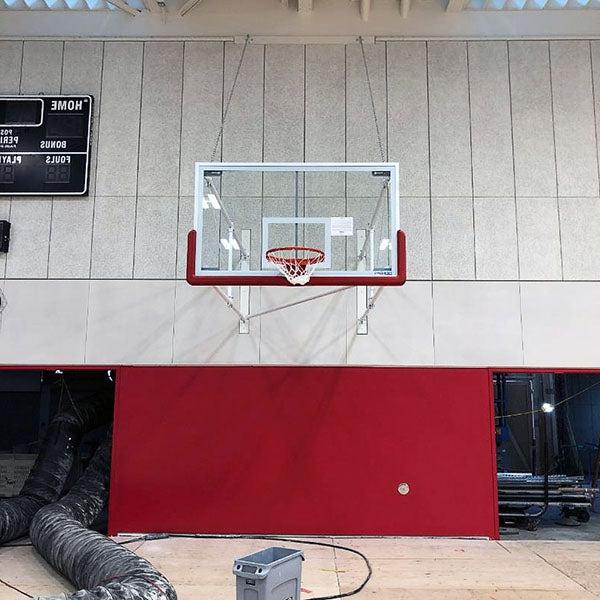 wall with a basketball hoop
